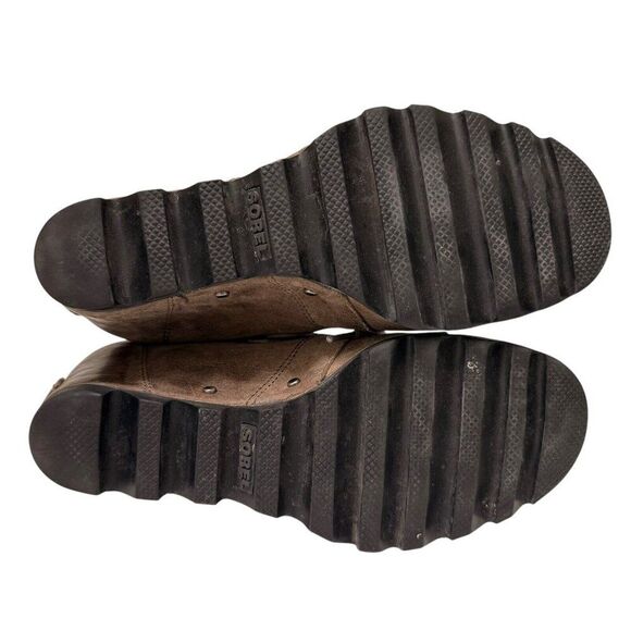 Sorel Joan of Arctic Boot Mid Lace Up Wedge Dark Fog Grey Taupe Women’s 7.5 - Picture 11 of 13